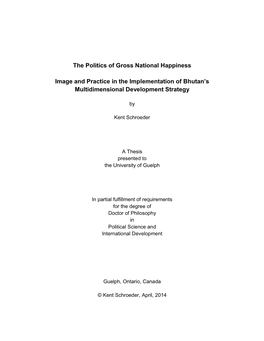 The Politics of Gross National Happiness Image and Practice In