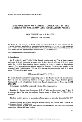 Interpolation of Compact Operators by the Methods of Calderon and Gustavsson-Peetre