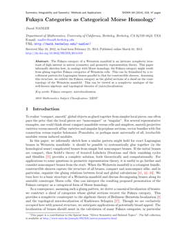 Fukaya Categories As Categorical Morse Homology⋆