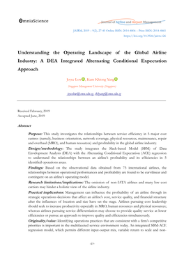 Understanding the Operating Landscape of the Global Airline Industry: a DEA Integrated Alternating Conditional Expectation Approach