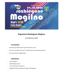 Regulamin Rozbiegane Mogilno