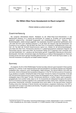 Geologie Und Paläontologie in Westfalen, 12, 5-45; Münster