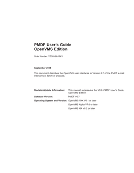 PMDF User's Guide Openvms Edition