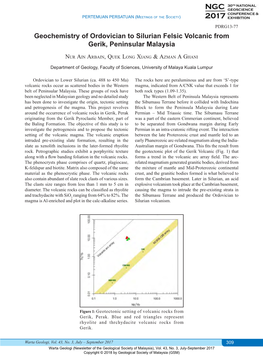 Abstract: Geochemistry of Ordovician to Silurian Felsic Volcanic From