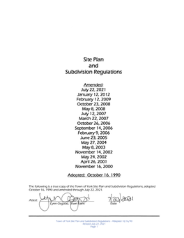 Site Plan and Subdivision Regulations - Adopted 10/16/90 Revised July 22, 2021 Page 2 1.2.11 Surface Waters