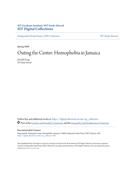 Homophobia in Jamaica Jamilah King SIT Study Abroad