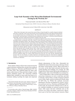 Large-Scale Dynamics of the Meiyu-Baiu Rainband: Environmental Forcing by the Westerly Jet*