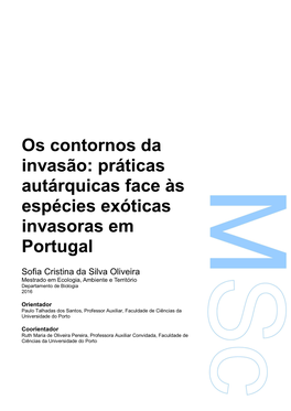Práticas Autárquicas Face Às Espécies Exóticas Invasoras Em Portugal