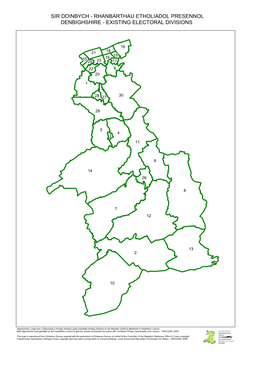 Rhanbarthau Etholiadol Presennol Denbighshire - Existing Electoral Divisions