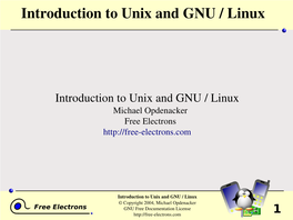 Introduction to Unix / Linux