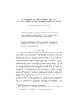 Convergence to the Brownian Web for a Generalization of the Drainage Network Model