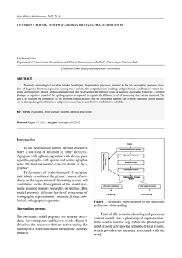 Different Forms of Dysgraphia in Brain-Damaged Patients