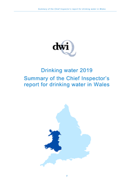Drinking Water 2019 Summary of the Chief Inspector's Report for Drinking