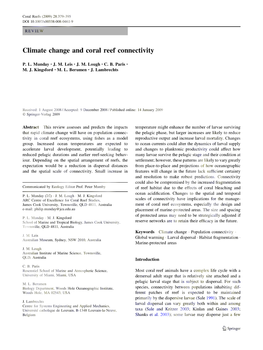 Climate Change and Coral Reef Connectivity