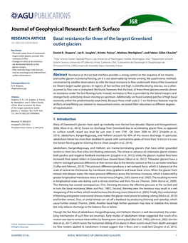 Basal Resistance for Three of the Largest Greenland Outlet Glaciers