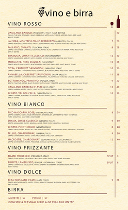 Download Our Complete Wine & Beer Menu (PDF)