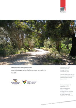 Rosebud Coastal Management Plan Prepared by Hansen Partnership for Mornington Peninsula Shire May 2015