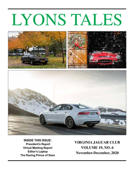 VIRGINIA JAGUAR CLUB VOLUME 19, NO. 6 November-December