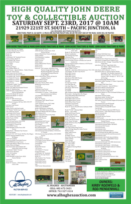 High Quality John Deere Toy & Collectible Auction
