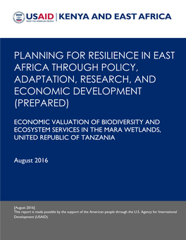 Planning for Resilience in East Africa Through Policy, Adaptation, Research, and Economic Development (Prepared)