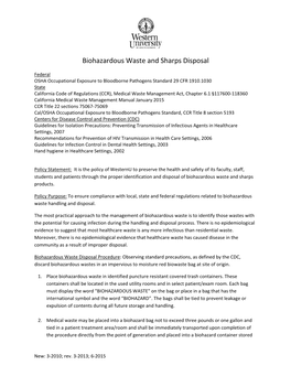 Biohazardous Waste and Sharps Disposal