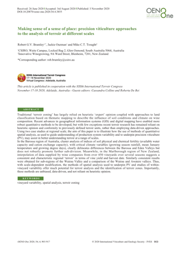 Precision Viticulture Approaches to the Analysis of Terroir at Different Scales