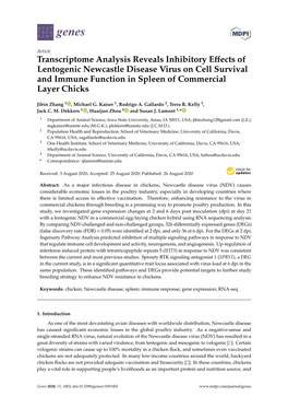 Transcriptome Analysis Reveals Inhibitory Effects of Lentogenic