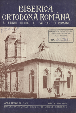 Biserica Ortodoxă Română Buletinul Oficial Al Patriarhiei Române