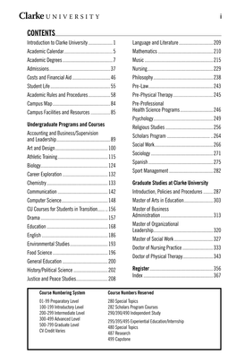 CONTENTS Introduction to Clarke University