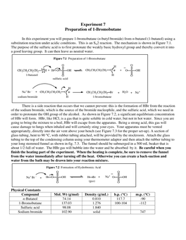 Experiment 7 Preparation of 1-Bromobutane