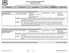 Schedule of Proposed Action (SOPA) 10/01/2014 to 12/31/2014 Sawtooth National Forest This Report Contains the Best Available Information at the Time of Publication