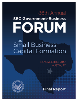 SEC Government-Business Forum on Small Business Capital Formation