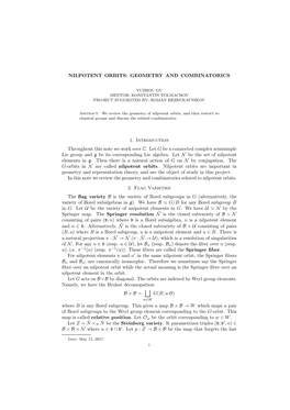 Nilpotent Orbits: Geometry and Combinatorics