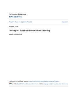 The Impact Student Behavior Has on Learning