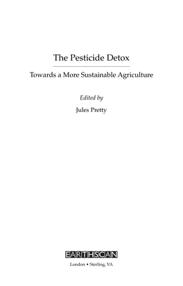 Earthscan Publications the Pesticide Detox Towards a More Sustainable
