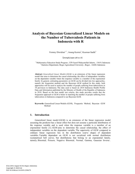 Analysis of Bayesian Generalized Linear Models on the Number of Tuberculosis Patients in Indonesia with R