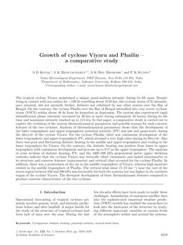Growth of Cyclone Viyaru and Phailin – a Comparative Study
