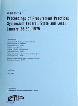 Proceedings of Procurement Practices Symposium Federal, State and Local