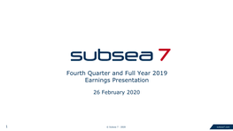 Fourth Quarter and Full Year 2019 Earnings Presentation