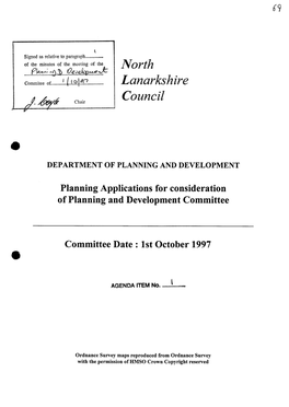 North Lanarkshire Council * LOCATION of PETITIONERS (68 OFF PLAN) Bron Way, Cumbernauld G67 1DZ MAPREF 19 Sep 1997 Telephone Ol2jb 722131 Fax 01236 456462 -2