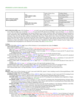 Ipedigree for DON COSSACK (GER)