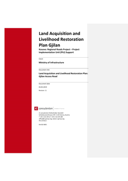 Land Acquisition and Livelihood Restoration Plan: Gjilan Access Road