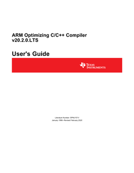 ARM Optimizing C/C++ Compiler V20.2.0.LTS User's Guide (Rev. V)