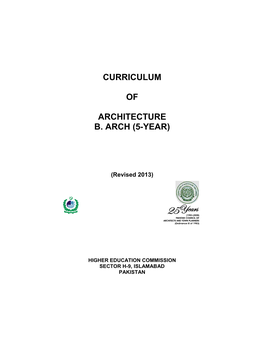 Curriculum of Architecture B. Arch (5-Year)