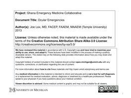 Ocular Emergencies