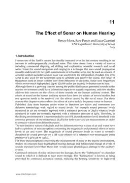 The Effect of Sonar on Human Hearing