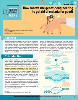 How Can We Use Genetic Engineering to Get Rid of Malaria for Good?
