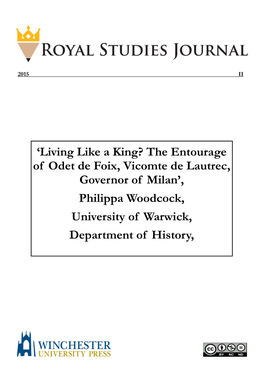'Living Like a King? the Entourage of Odet De Foix, Vicomte De Lautrec