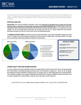 PORTFOLIO ANALYSIS Overall Goal. We Construct Portfolios to Generate