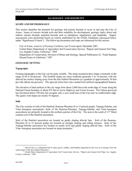 4.6 Geology and Seismicity